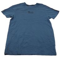 Tmavomodré vzorované tričko s nápisem Nutmeg