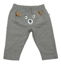 Sivé melírované tepláky s medvěďom Liegelind