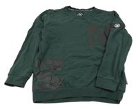 Tmavozelená mikina s nápisom