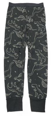Tmavosivé pyžamové nohavice s dinosaurami H&M