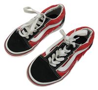 Černo-červené textilní tenisky Vans vel. 30