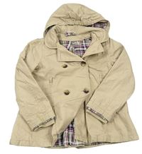 Béžový šušťáková jesenný kabát s kapucňou H&M