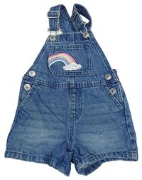 Světlemodré riflové laclové kraťasy s duhou Denim Co.