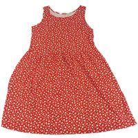 Červené kvetované bavlnené šaty H&M