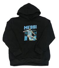 Černá mikina s potiskem a kapucí - Messi