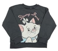 Tmavosivá mikina s mačkou Primark