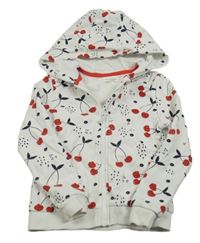 Biela prepínaci mikina s třešněmi a kapucňou orchestra