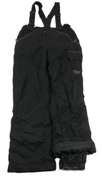 Černé šusťákové funkční oteplovačky s kšandami Matalan