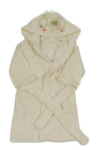 Smotanový chlpatý župan s kapucí - jednorožec H&M