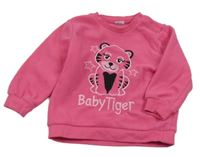 Ružová fleecová mikina s tigrom
