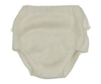 Biele pletené kraťasy s volánikmi