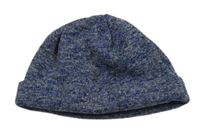 Tmavomodrá melírovaná úpletová čepice 