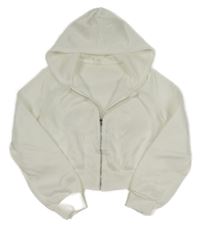 Biela prepínaci crop mikina s kapucňou shein