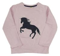 Svetloružová mikina s jednorožcom kids