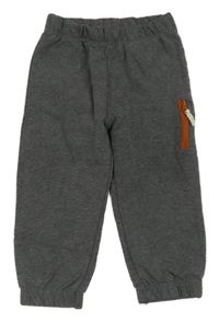 Tmavosivé melírované tepláky so zipsom Topomini