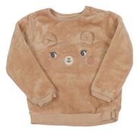 Svetloružová plyšová mikina s ňufáčikom  C&A