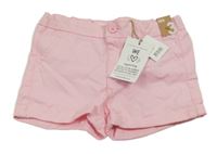Nové - růžové plátěné kraťasy 