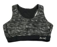 Antracitový melírovaný športový crop top USA pro