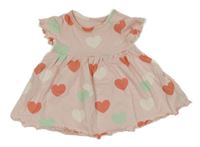 Svetloružové šaty so srdiečkami M&S