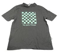 Tmavosivé tričko s potlačou jako