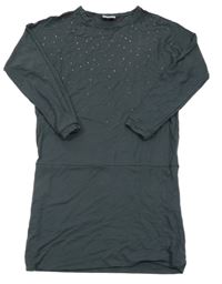 Tmavosivé šaty s plíšky Yigga