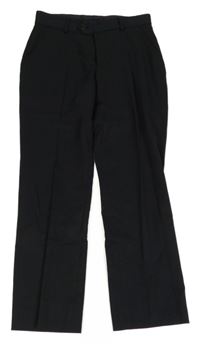 Černé pruhované společenské chino kalhoty 