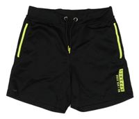 Černé sportovní kraťasy s neonovým prvkem Yigga