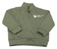 Khaki mikina s nápisom Peacocks