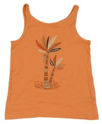 Oranžový top s palmami C&A