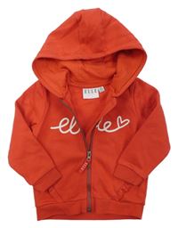 Červená prepínaci mikina s logom a kapucňou elle