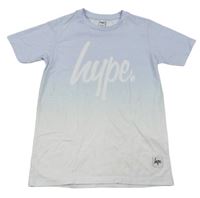 Světlemodro-biele tričko s logom Hype