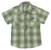 Zeleno-sivo-biela kockovaná košeľa C&A
