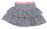 Sivo-tmavomodrá sukňa s leopardím vzorom Y.F.K.