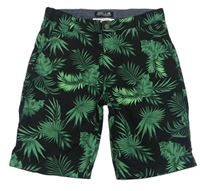 Čierne plátenné kraťasy s listami zn. H&M