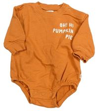 Oranžové teplákové body s nápisem Carter's