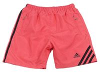 Ružové plážové kraťasy s pruhy Adidas