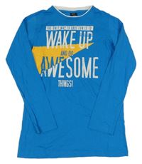 Modro-žlté tričko s nápismi Dognose