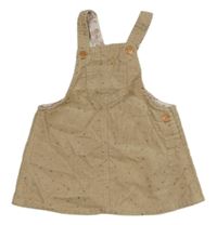 Béžové manšestrové laclové šaty s hvězdami Zara