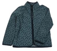 Šedomodro-tmavomodrá propínací fleecová mikina s kapkami Tchibo