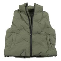 Khaki šušťáková zateplená vesta Primark