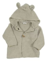 Béžový propínací svetr s kapucí F&F