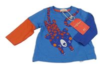 Nové - Modro-červené triko s leopardem 