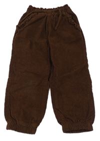 Hnedé podšité cuff manšestráky Topolino