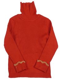 Červený rebrovaný svetrový rolák Primark