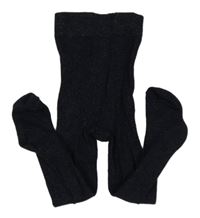 Tmavomodré trblietavé pančuchy