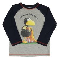 Sivo-tmavomodré tričko s vtáčikom