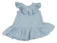 Svetlomodré šaty s volániky s madeirou H&M