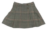Béžovo-čierno-ružová kockovaná sukňa H&M