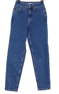 Dámské modré mom rifle Denim 