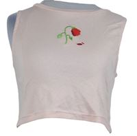 Dámsky svetloružový crop top s kvietkom Boohoo